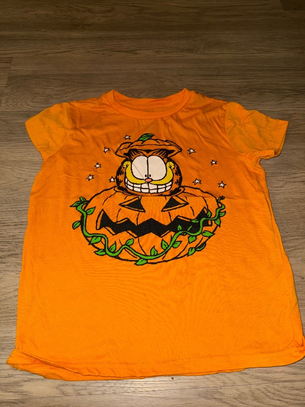 Garfield Pumpkin Halloween T Shirt Orange Size M Nickelodeon Fall Graphic Tee